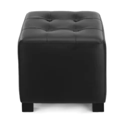 Lot De 2 Poufs ERNEST En Simili - Noir -Promos Chesteris Boutique pouf 267265