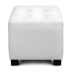 Lot De 2 Poufs ERNEST En Simili - Blanc -Promos Chesteris Boutique pouf 267271