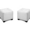 Lot De 2 Poufs ERNEST En Simili - Blanc