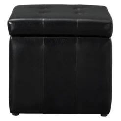 Pouf Coffre De Rangement SERAFINO En Simili - Noir 9 Pouf Coffre De Rangement SERAFINO En Simili - Noir -Promos Chesteris Boutique pouf 278503