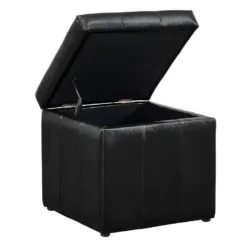 Pouf Coffre De Rangement SERAFINO En Simili - Noir 7 Pouf Coffre De Rangement SERAFINO En Simili - Noir -Promos Chesteris Boutique pouf 278507