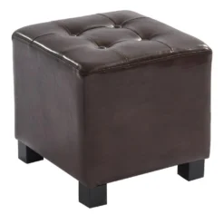 Lot De 2 Poufs ERNEST En Simili - Marron -Promos Chesteris Boutique pouf 321209