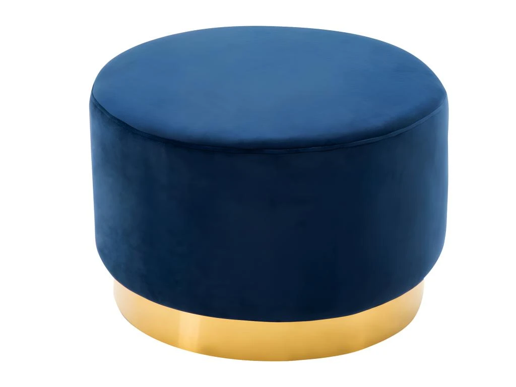 Pouf En Velours CLORIA - Bleu Nuit 4 Pouf En Velours CLORIA - Bleu Nuit – Image 4