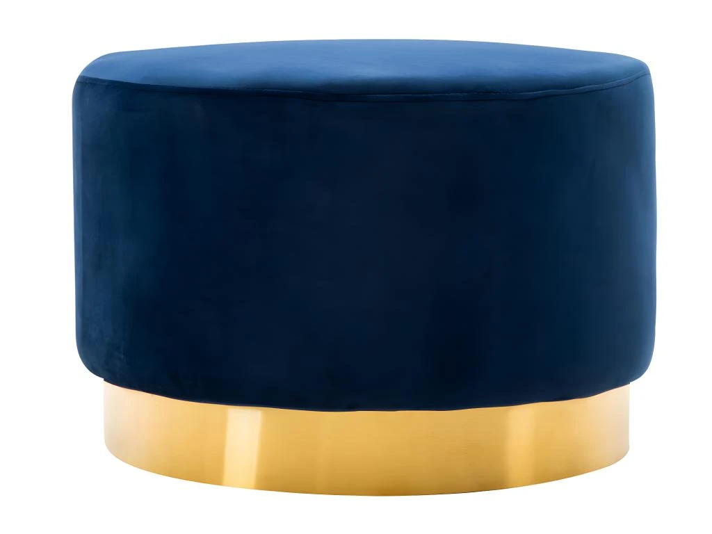 Pouf En Velours CLORIA - Bleu Nuit 3 Pouf En Velours CLORIA - Bleu Nuit – Image 3