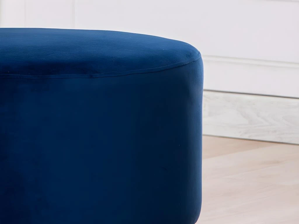Pouf En Velours CLORIA - Bleu Nuit 5 Pouf En Velours CLORIA - Bleu Nuit – Image 5