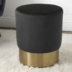 Pouf En Velours LAYAL II - Noir