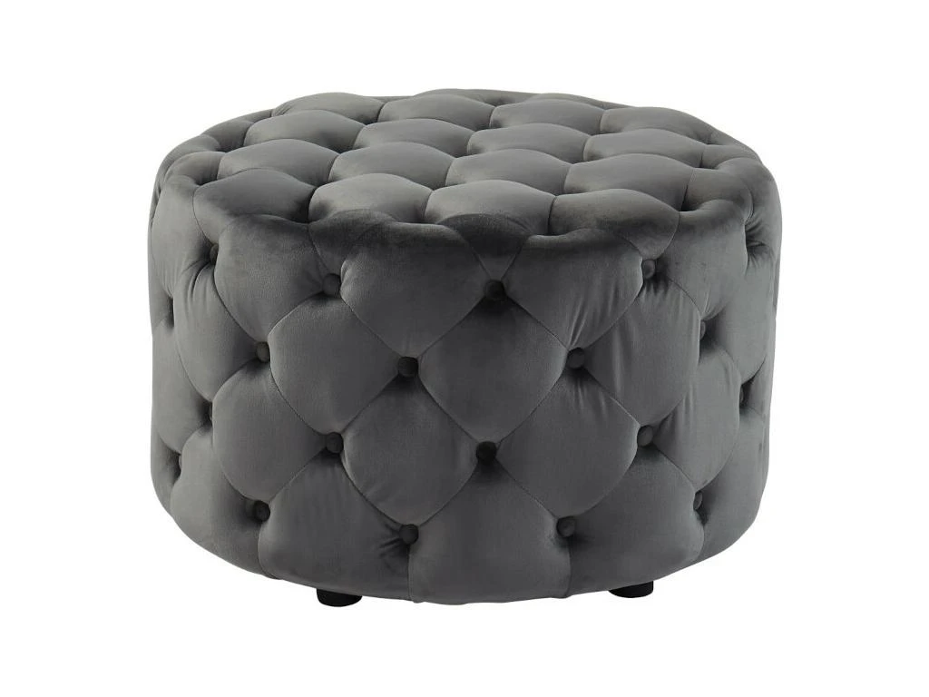 Pouf FOURCA En Velours - Gris 2 Pouf FOURCA En Velours - Gris – Image 2