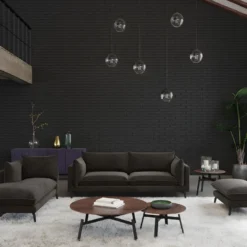 Pouf En Velours KESTREL - Anthracite De Pascal Morabito