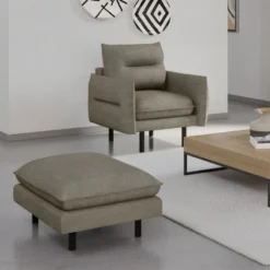 Pouf En Tissu YONI - Taupe -Promos Chesteris Boutique pouf 441045