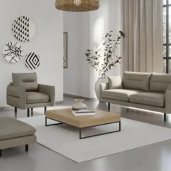 Pouf En Tissu YONI - Taupe -Promos Chesteris Boutique pouf 441049