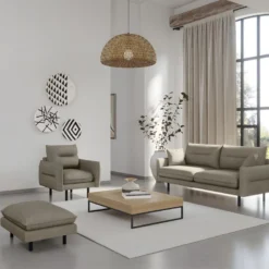 Pouf En Tissu YONI - Taupe