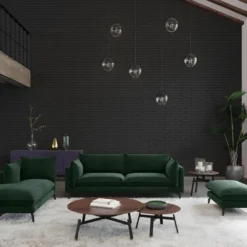 Pouf En Velours KESTREL - Vert De Pascal Morabito