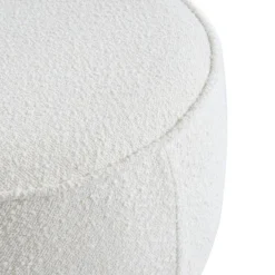 Pouf En Tissu Bouclette Et Socle En Bois Clair MILODEN -Promos Chesteris Boutique pouf 831607