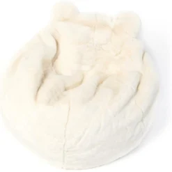 Pouf En Peluche Ours Blanc Basile Avec Remplissage