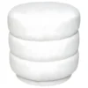 Pouf En Tissu Bouclé Blanc D 40 X H 40 Cm