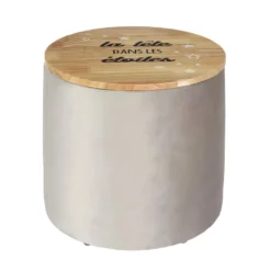 CHILD - Pouf De Rangement Velours Blanc Pour Enfant