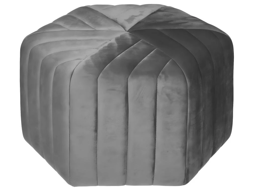 Pouf En Velours Gris Assise Large 52 X 48 Cm 1 Pouf En Velours Gris Assise Large 52 X 48 Cm