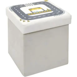Pouf Coffre Pliable Enfant Circuit