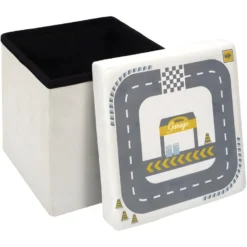 Pouf Coffre Pliable Enfant Circuit -Promos Chesteris Boutique table basse 13472461