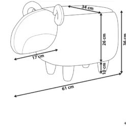 Tabouret Enfant En Tissu Peluche Gris LAMB -Promos Chesteris Boutique tabouret bas 11855805