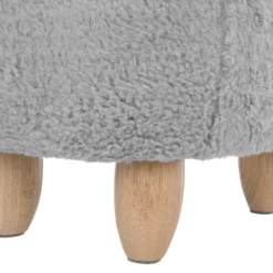 Tabouret Enfant En Tissu Peluche Gris LAMB -Promos Chesteris Boutique tabouret bas 11855815