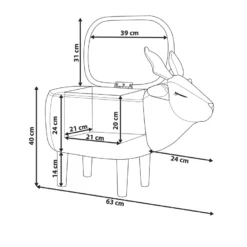 Tabouret Enfant En Tissu Bleu Clair REINDEER -Promos Chesteris Boutique tabouret bas 12022697