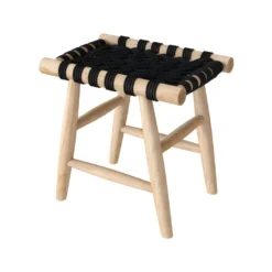 Tabouret Tressé Noir Kira