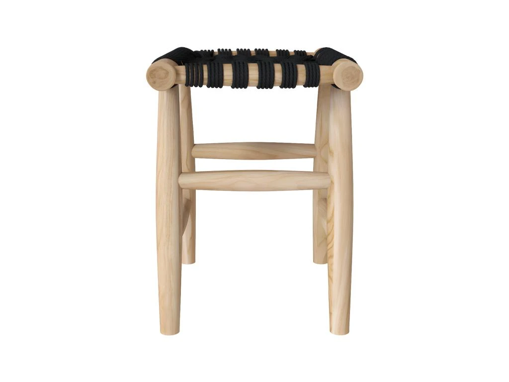 Tabouret Tressé Noir Kira 5 Tabouret Tressé Noir Kira – Image 5
