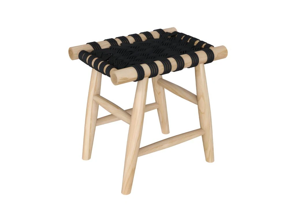 Tabouret Tressé Noir Kira 6 Tabouret Tressé Noir Kira – Image 6