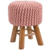 Petit Tabouret Tricot Lisa Rose Poudré
