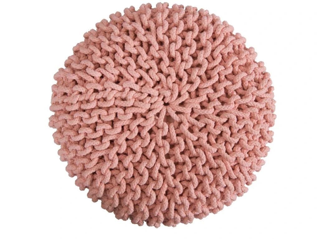 Petit Tabouret Tricot Lisa Rose Poudré 3 Petit Tabouret Tricot Lisa Rose Poudré – Image 3