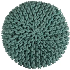 Petit Tabouret Tricot Lisa Vert Céladon -Promos Chesteris Boutique tabouret bas 13004113