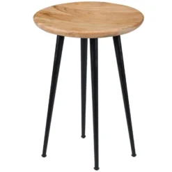 Tabouret Rond Modasa En Acacia -Promos Chesteris Boutique tabouret bas 13004199