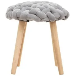 4x Tabourets De Tissus Tricotado, Couleur Jaune. 39x39x43 -Promos Chesteris Boutique tabouret bas 13083843