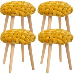 4 Selles De Tissu Tricotado, 39x39x43