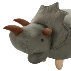 Tabouret Enfant En Tissu Vert Foncé TRICERATOPS -Promos Chesteris Boutique tabouret bas 13669183