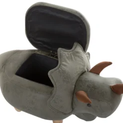 Tabouret Enfant En Tissu Vert Foncé TRICERATOPS -Promos Chesteris Boutique tabouret bas 13669185