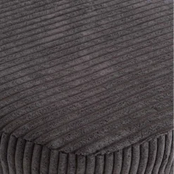 ALBANE - Tabouret Rond 36x36cm Tissu Velours Côtelé Gris Anthracite Pieds Métal -Promos Chesteris Boutique tabouret bas 14661627