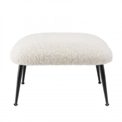 ALBANE - Tabouret Cosy Tissu Bouclette Blanc Pieds Métal Noir 8 ALBANE - Tabouret Cosy Tissu Bouclette Blanc Pieds Métal Noir -Promos Chesteris Boutique tabouret bas 14661637