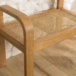 EDEN - Tabouret 1 Place Bois De Mindi Et Rotin Naturel -Promos Chesteris Boutique tabouret bas 14668829