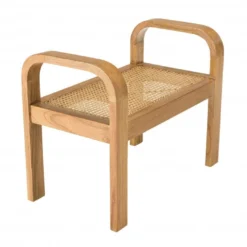 EDEN - Tabouret 1 Place Bois De Mindi Et Rotin Naturel -Promos Chesteris Boutique tabouret bas 14668833