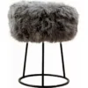 Tabouret Métal En Peau De Mouton