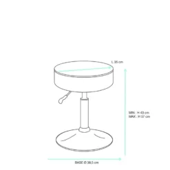 Tabouret Pivotant Hauteur Réglable YU (Blanc) -Promos Chesteris Boutique tabouret bas 15678617