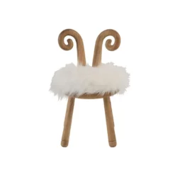 Tabouret Bois Naturel/Oreilles Mouton - TITINE