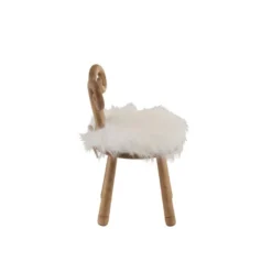 Tabouret Bois Naturel/Oreilles Mouton - TITINE -Promos Chesteris Boutique tabouret bas 17630931
