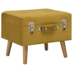 Tabouret De Rangement 40 Cm Jaune Moutarde Velours 02_0010821