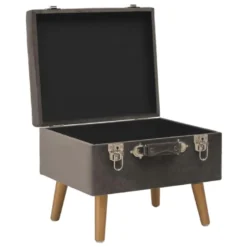 Tabouret De Rangement 40 Cm Velours Gris 02_0010969 -Promos Chesteris Boutique tabouret bas 19117197