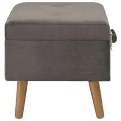 Tabouret De Rangement 40 Cm Velours Gris 02_0010969 -Promos Chesteris Boutique tabouret bas 19117199