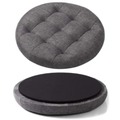 Tabouret D'assise En Lin Avec Rangements Bois Massif Gris Foncé 19_0000609 -Promos Chesteris Boutique tabouret bas 19159877
