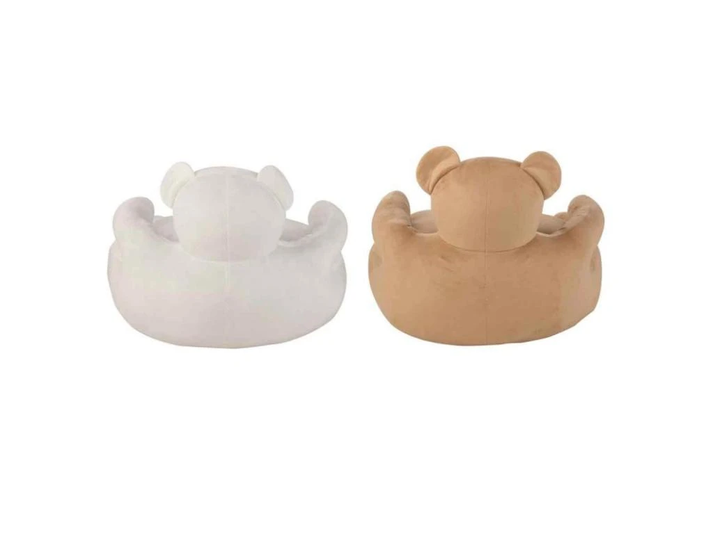 Lot De 2 Fauteuils Enfant "Ours" 70cm Blanc & Beige 2 Lot De 2 Fauteuils Enfant "Ours" 70cm Blanc & Beige – Image 2